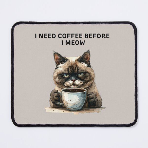 Item preview, I Need Coffee Before I Meow – Funny Cat Coffee Lover Design designed and sold by EVESTUDIOART.