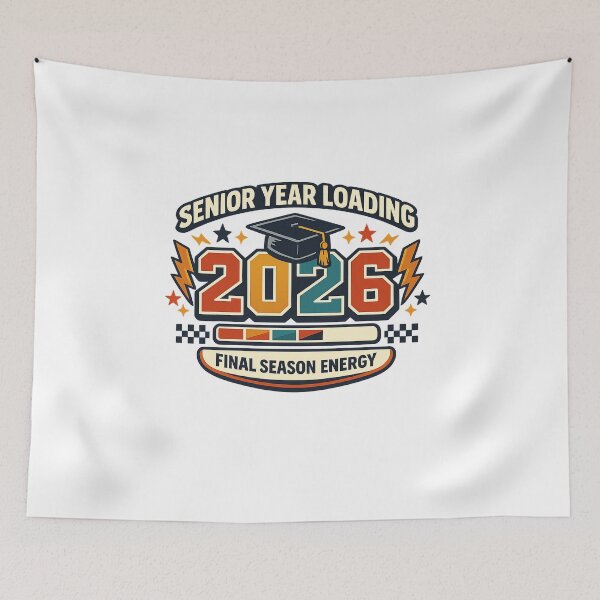 Item preview, Senior Year Loading 2026 Graduation Retro Varsity Design designed and sold by Concrete Coffee Studio.