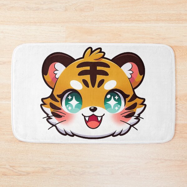 Item preview, Cute Kawaii Tiger Cub with Sparkly Eyes | Adorable Chibi Animal Face Sticker designed and sold by NeoTigLuna.