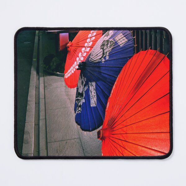 Item preview, Traditional Japan Night - Gion District Paper Umbrellas Poster designed and sold by Matcha & Midnight.