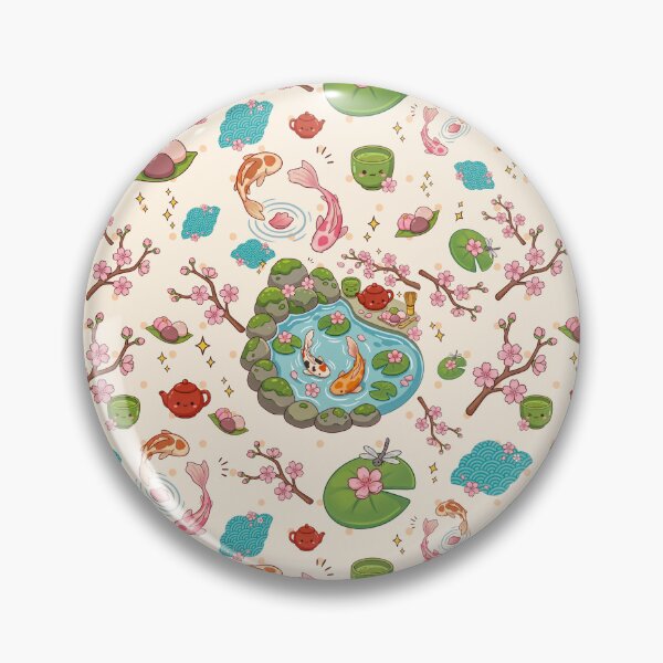 Item preview, Kawaii Japanese Spring Picnic: Sakura, Matcha & Dango Seamless Pattern designed and sold by hattie's.