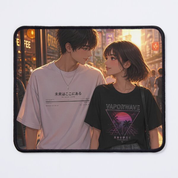 Item preview, Romantic Golden Hour Anime Couple in Tokyo Street designed and sold by Swizzy2vore.