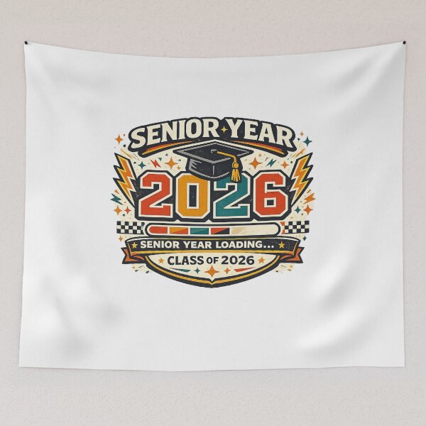 Item preview, Senior Year Loading 2026 Graduation Retro Varsity Design designed and sold by Concrete Coffee Studio.