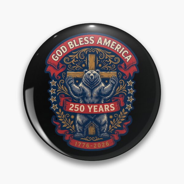 Item preview, God Bless America Bear Cross 250 Years 1776-2026 Patriotic Semiquincentennial v4 designed and sold by DarylWelsh2024.