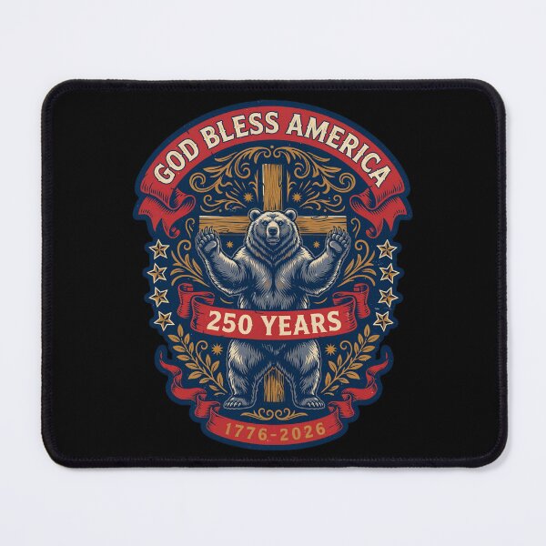 Item preview, God Bless America Bear Cross 250 Years 1776-2026 Patriotic Semiquincentennial v4 designed and sold by DarylWelsh2024.