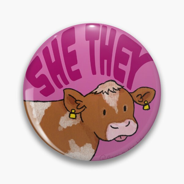 Item preview,  She they Pronoun badge designed and sold by Pouques of the Tides.