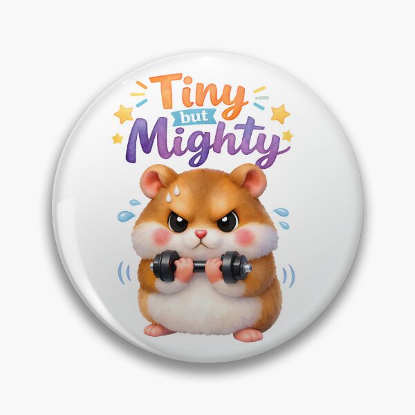 Item preview, Tiny but Mighty Hamster Fitness Motivation Cute Cartoon designed and sold by stylishdzign.