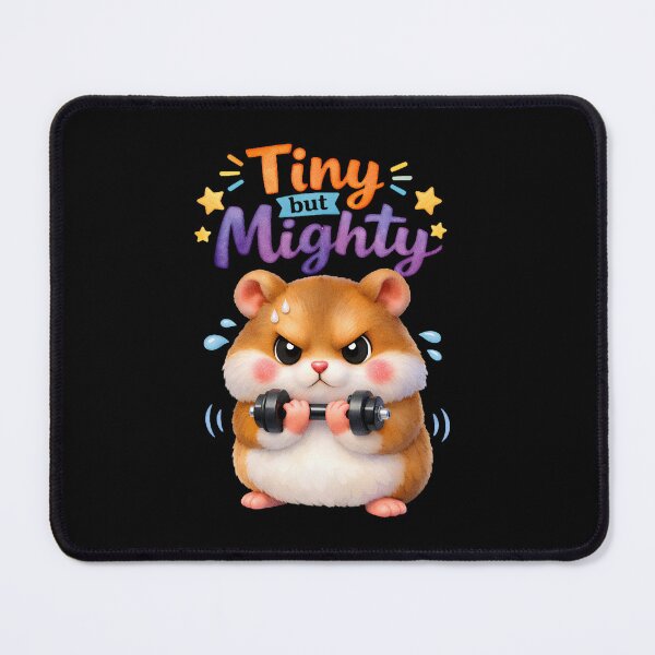 Item preview, Tiny but Mighty Hamster Fitness Motivation Cute Cartoon designed and sold by stylishdzign.