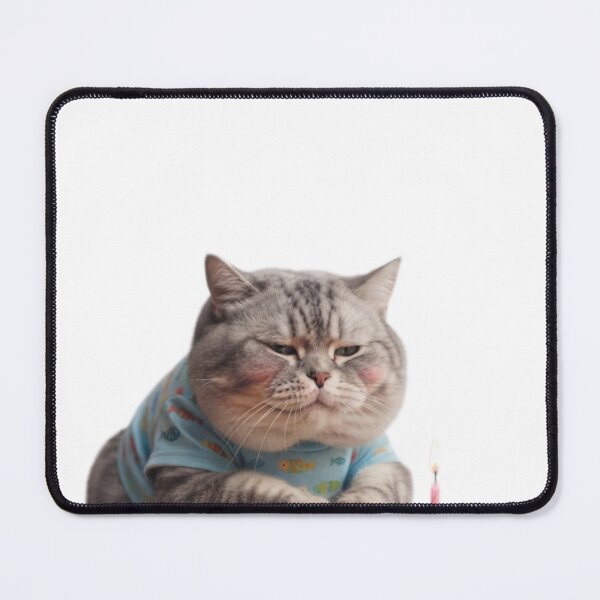 Item preview, Cute Birthday Cat – Chubby Kitten Celebrating with Cupcake designed and sold by Fatomfatom.