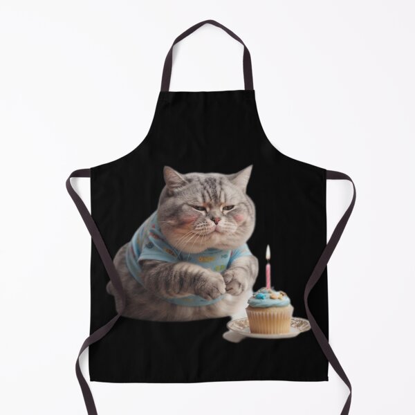Item preview, Cute Birthday Cat – Chubby Kitten Celebrating with Cupcake designed and sold by Fatomfatom.