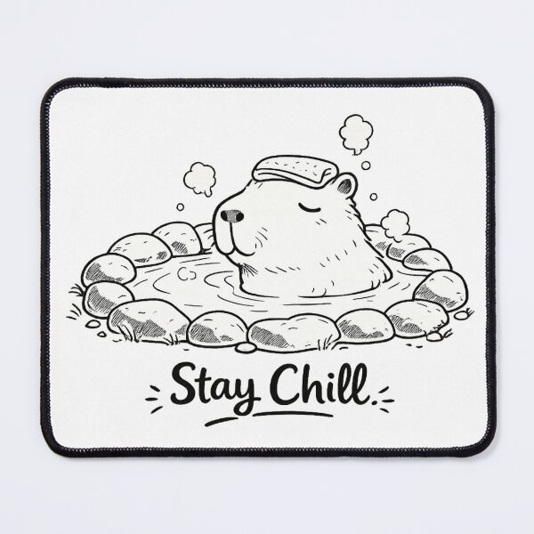 Item preview, stay chill capybara onsen designed and sold by NEKOAME-Japan.