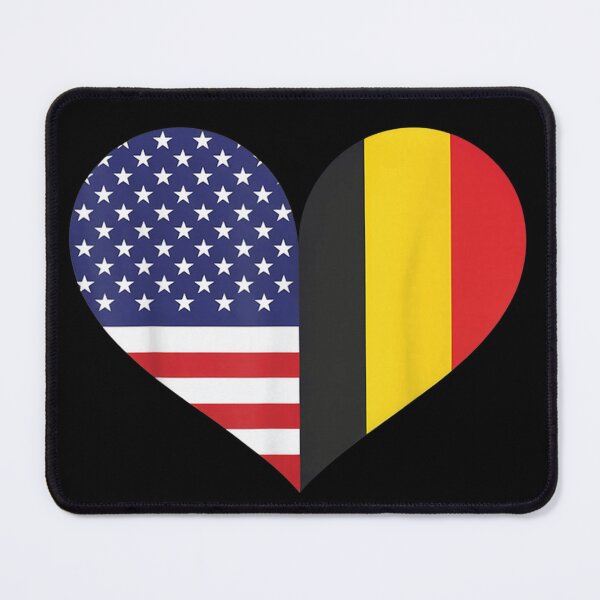 Item preview, Patriotic USA And Belgium Half Heart Flag American Belgian Heritage Dual Citizenship Graphic designed and sold by DaphoLatara.