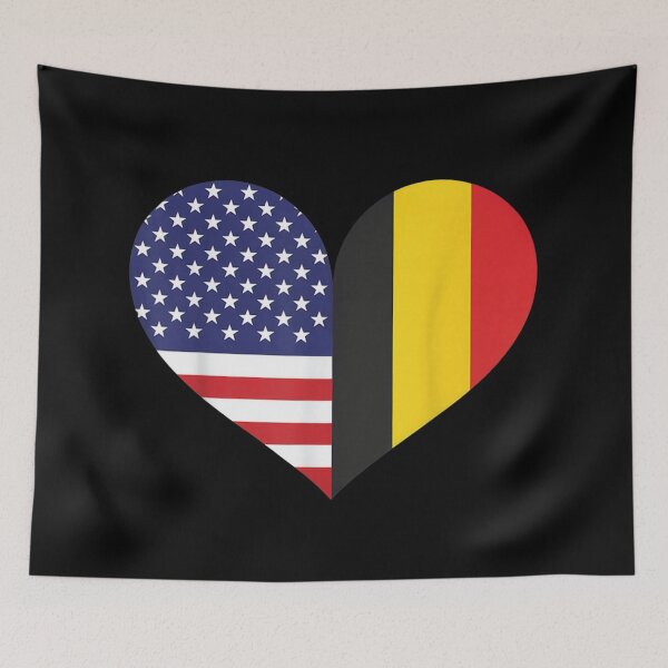 Item preview, Patriotic USA And Belgium Half Heart Flag American Belgian Heritage Dual Citizenship Graphic designed and sold by DaphoLatara.