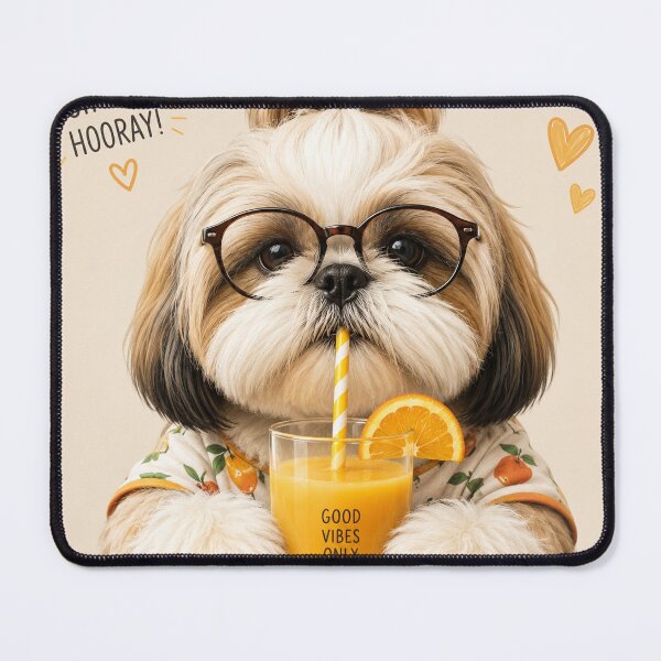 Item preview, Cute Shih Tzu Dog Drinking Juice with Glasses | Funny Summer Dog Lover Gift designed and sold by CreativeNest Prints.