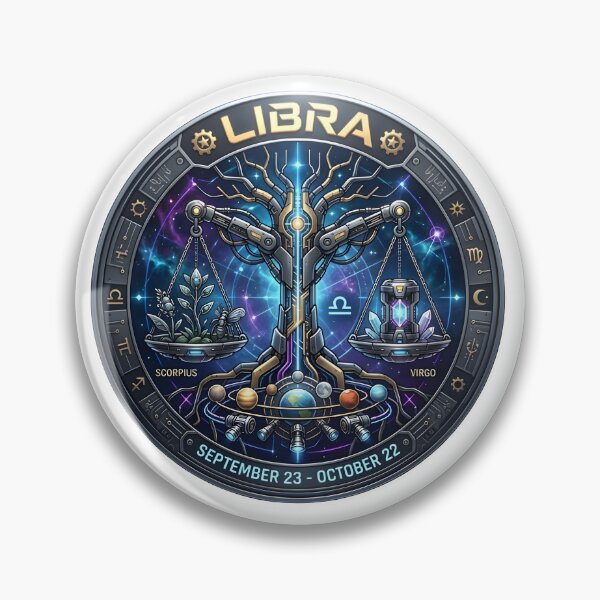 Item preview, Libra Cyber Scales Galaxy Mechanical Dark Zodiac Art designed and sold by Zodiac Celestial Art.