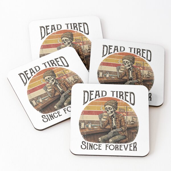 Item preview, Dead Tired Since Forever Skeleton Coffee Vintage T-Shirt Design  designed and sold by Evv_u.