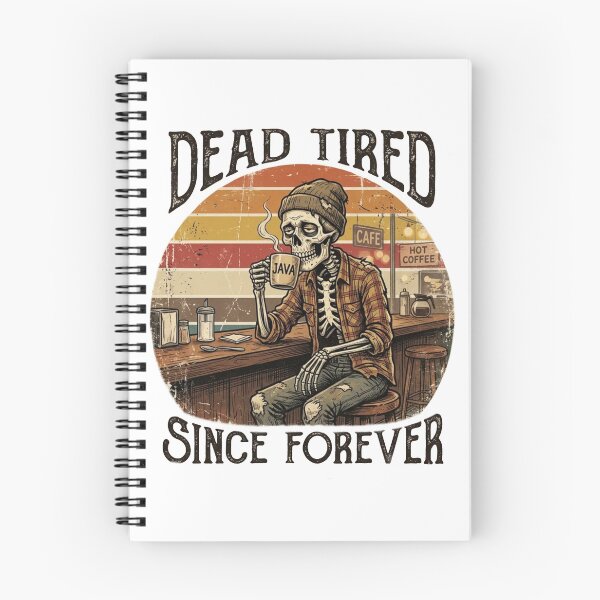 Item preview, Dead Tired Since Forever Skeleton Coffee Vintage T-Shirt Design  designed and sold by Evv_u.