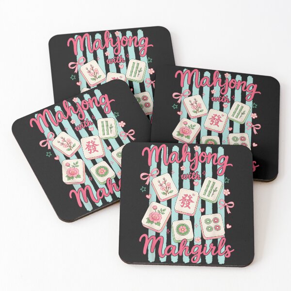 Item preview, Cute Coquette Aesthetic Mahjong With Mahgirls Pink Ribbon Floral Tiles Trendy Game designed and sold by DaphoLatara.