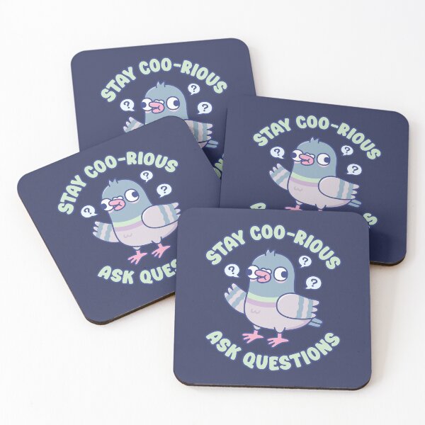 Item preview, Funny Pigeon Stay Coo-rious Ask Questions Pun Humor designed and sold by rustydoodle.