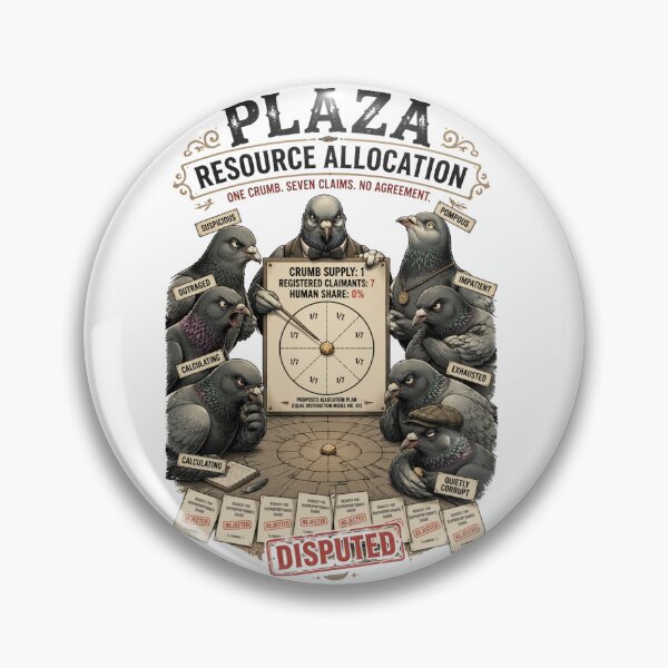 Item preview, Plaza Resource Allocation Funny Pigeon Bureaucracy designed and sold by Print Loft.