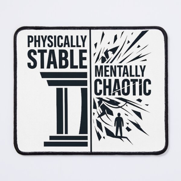 Item preview, Physically Stable Mentally Chaotic Quote Design designed and sold by Aureva Arts Shop.