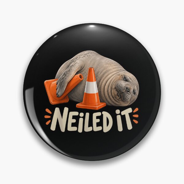Item preview, Funny Neil The Seal Nailed It Traffic Cone Meme Cute Marine Mammal Graphic designed and sold by DaphoLatara.