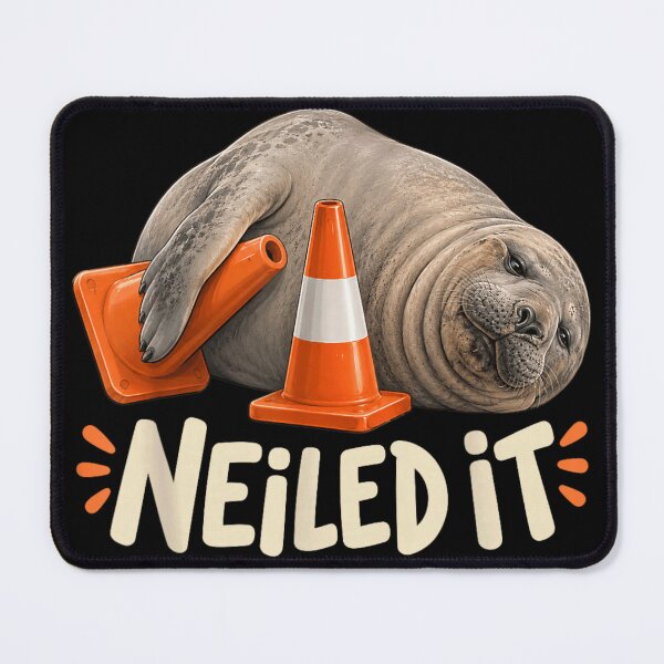 Item preview, Funny Neil The Seal Nailed It Traffic Cone Meme Cute Marine Mammal Graphic designed and sold by DaphoLatara.