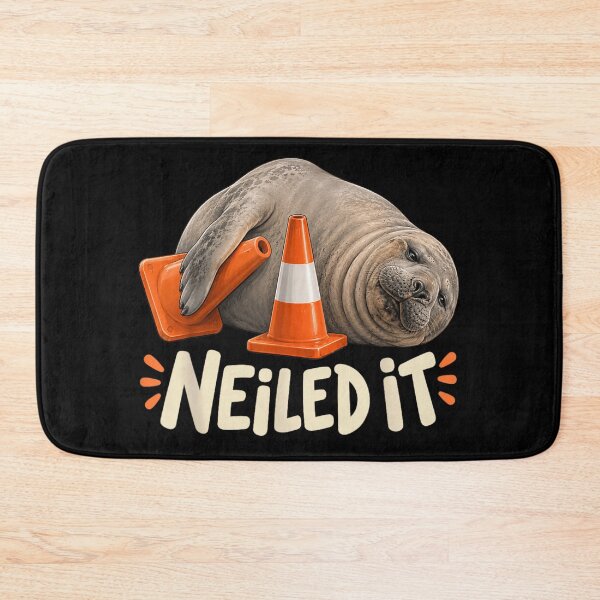 Item preview, Funny Neil The Seal Nailed It Traffic Cone Meme Cute Marine Mammal Graphic designed and sold by DaphoLatara.