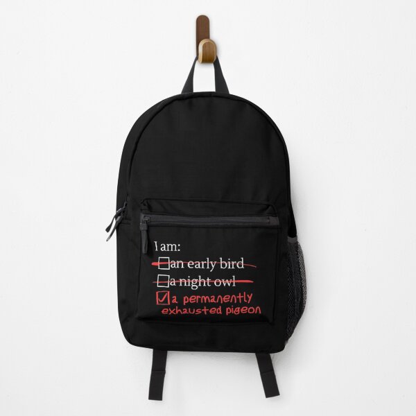 Item preview, Permanently Exhausted Pigeon - White Text, Transparent designed and sold by OfPaperAndScissors.