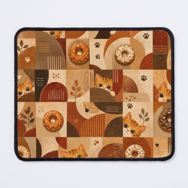 Item preview, Gingerboi Donut Geometric Pattern Warm Earth Tones designed and sold by Mindworx21.
