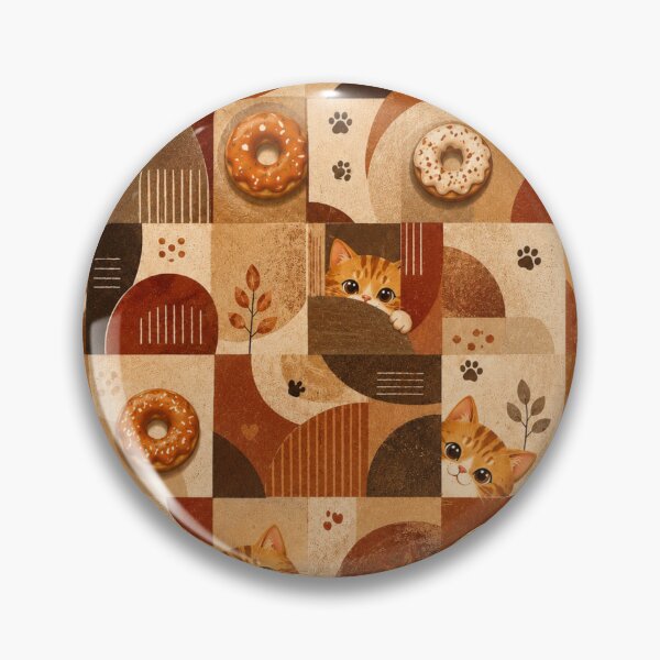 Item preview, Gingerboi Donut Geometric Pattern Warm Earth Tones designed and sold by Mindworx21.
