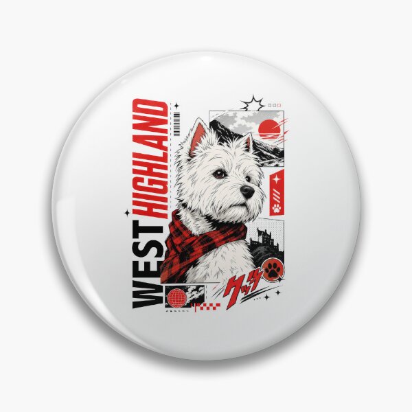 Item preview, West Highland White Terrier Japanese Harajuku Dog designed and sold by AntiqueImages.