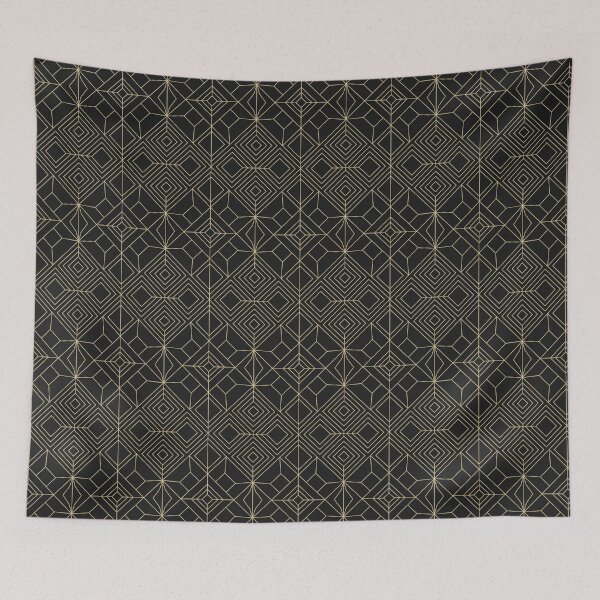 Item preview, Black and gold luxury geometric pattern, modern abstract architectural decor designed and sold by Aurum-design.