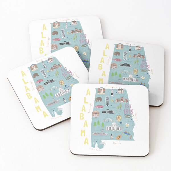 Item preview, Mapa del estado de Alabama, Estados Unidos por Carla Daly designed and sold by Carla Daly.