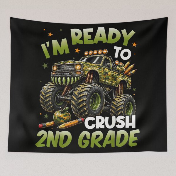 Item preview, Back To School Monster Truck Ready To Crush Second Grade Boys Camo Graphic designed and sold by LakenDraphil.