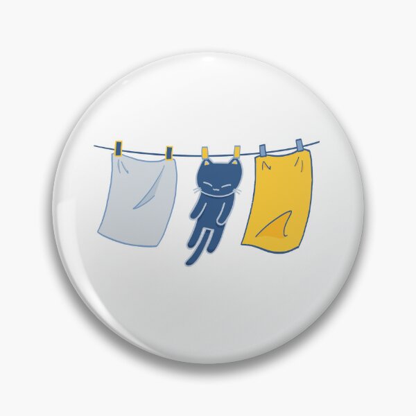 Item preview, Funny Kawaii Laundry Day Clothesline Cat designed and sold by Sleepy-Town.