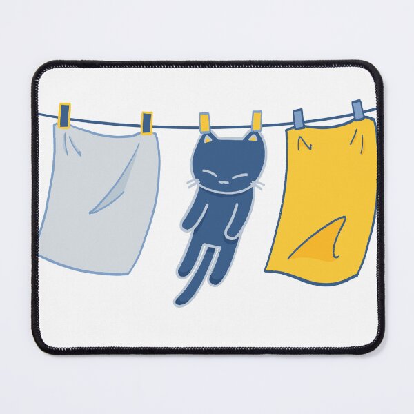 Item preview, Funny Kawaii Laundry Day Clothesline Cat designed and sold by Sleepy-Town.