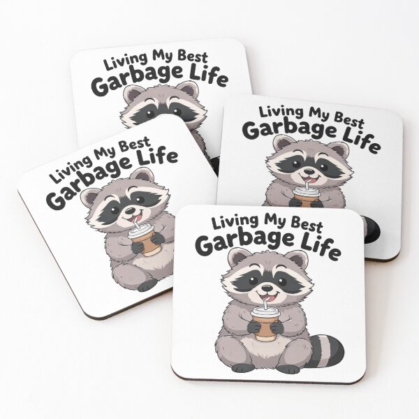 Item preview, Living My Best Garbage Life Funny Raccoon Coffee Vintage T-Shirt Design designed and sold by Evv_u.
