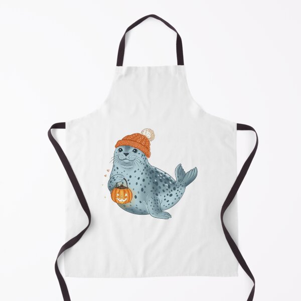 Item preview, Cute Sea Lion with Pumpkin Lantern | Cozy Halloween Animal designed and sold by Iqrapixels.
