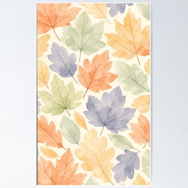 Item preview, Watercolor Autumn Maple Leaves Pattern designed and sold by NNCollection.