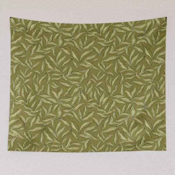 Item preview, Wild bedding - dark mustard green designed and sold by Fabricatemyart.