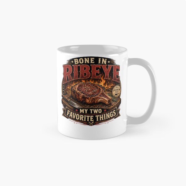 Item preview, Bone In Ribeye My Two Favorite Things Vintage BBQ Shirt designed and sold by Masloshop.