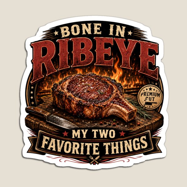 Item preview, Bone In Ribeye My Two Favorite Things Vintage BBQ Shirt designed and sold by Masloshop.