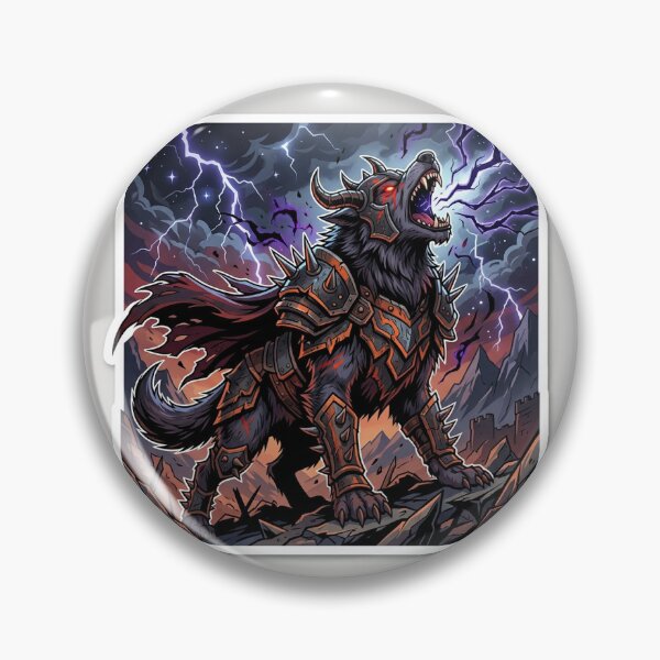 Item preview, Demonic Dire Wolf Warlord Dark Fantasy Sticker designed and sold by uegi.