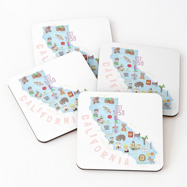Item preview, California State Map, USA With State Icons Illustrated By Carla Daly designed and sold by Carla Daly.