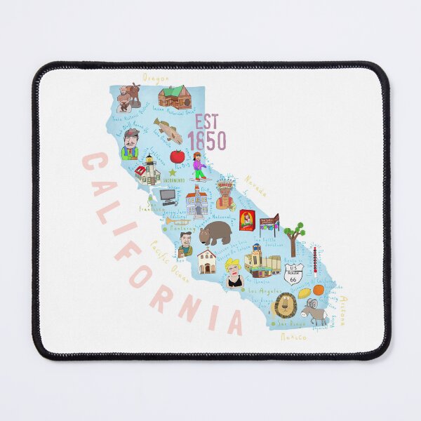 Item preview, California State Map, USA With State Icons Illustrated By Carla Daly designed and sold by Carla Daly.