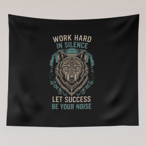 Item preview, Work Hard in Silence Let Success Be Your Noise Wolf Motivation Vintage T-Shirt designed and sold by phsycartwork.