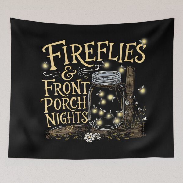 Item preview, Vintage Country Fireflies And Front Porch Nights Cottagecore Summer Jar Graphic designed and sold by LakenDraphil.