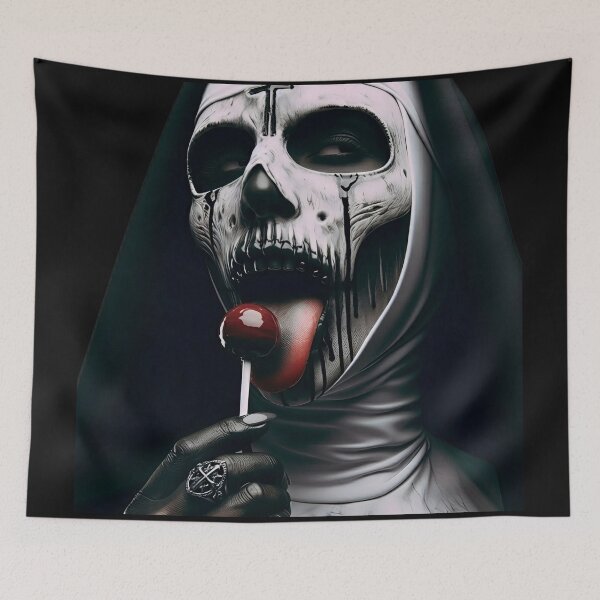 Item preview, Dark Nun Licking Skull Pop designed and sold by Voodoo Store Paranormal Collections.
