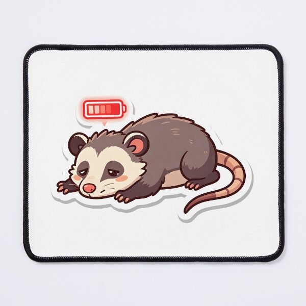 Item preview, Low Battery Opossum Mentally Done Sticker designed and sold by yanejoy.